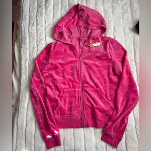 SKIMS Logo Velour Zip Up Hoodie NWT